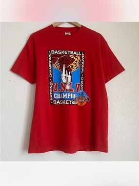 Vintage 1990 U.N.L.V NCAA National Champions Basketball single stitch t-shirt